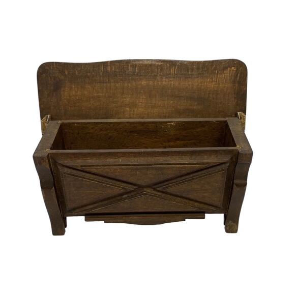 1920’s Primitive French Country Cherry Wood Jewelry Casket - Picture 12 of 13